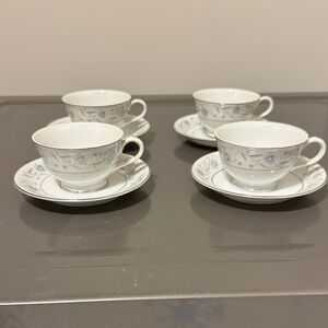 Vintage fine China Floral Teacup and Saucer Set of four.